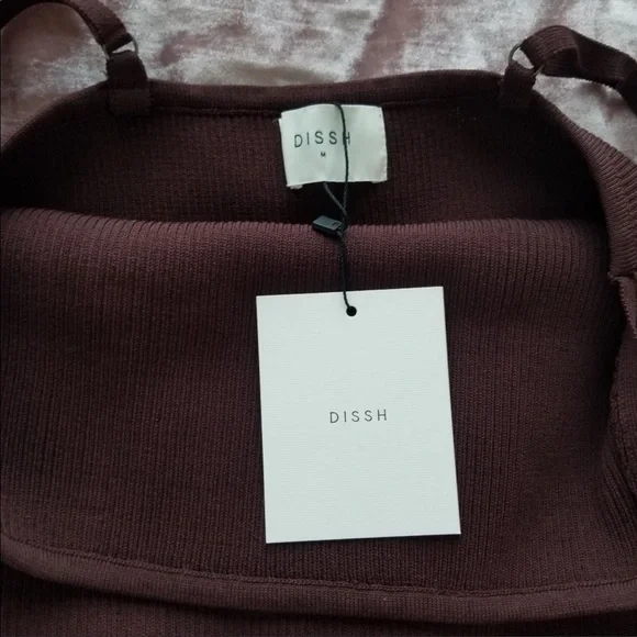 NWT DISSH Dunn Dark Chocolate Rib Knit Camisole Tank Top - Size Medium - Picture 6 of 10